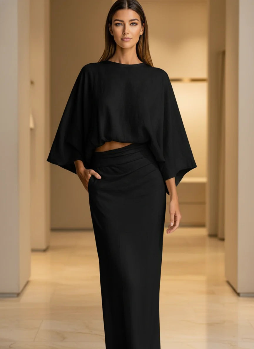 Completo Maglia Maniche Pipistrello e Gonna Lunga