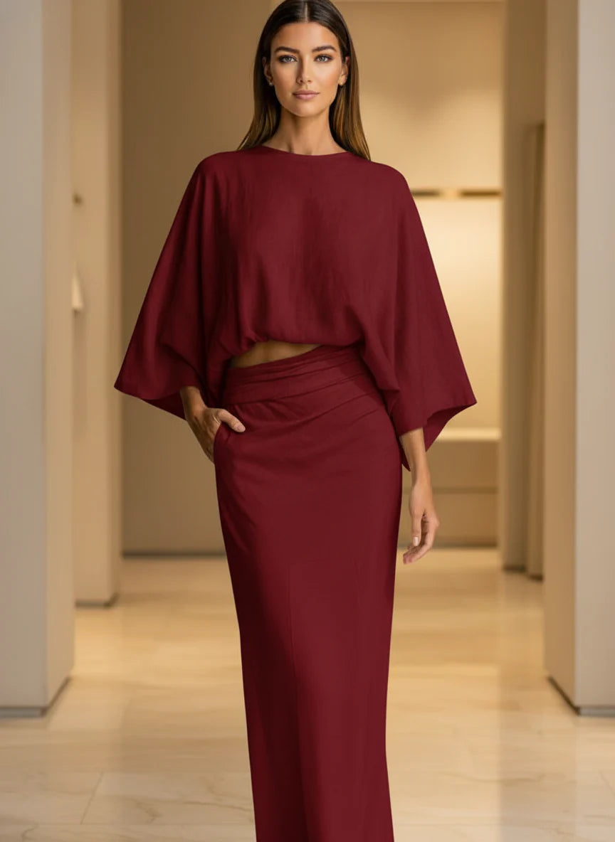 Completo Maglia Maniche Pipistrello e Gonna Lunga